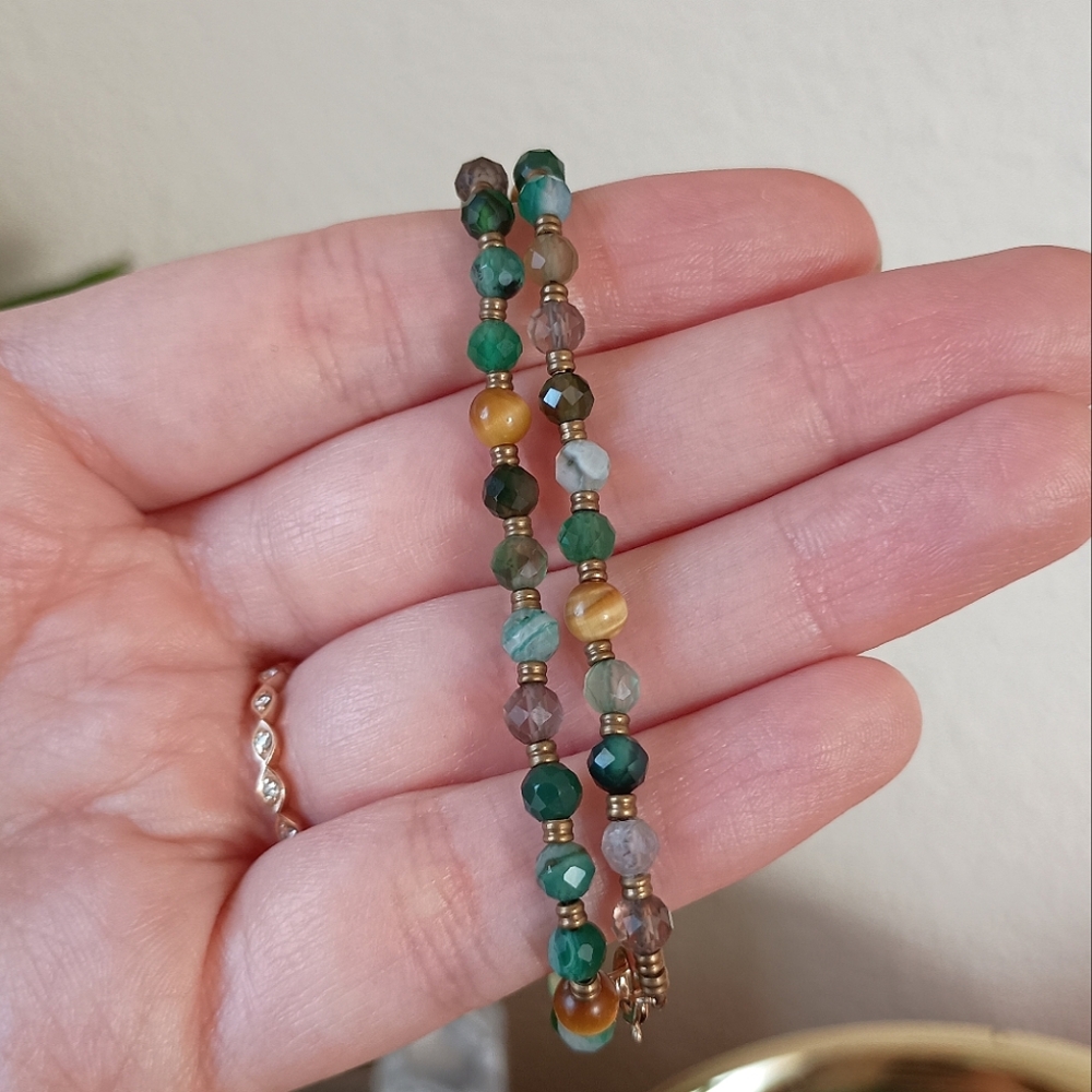 Multi Gemstone Double Wrap Bracelet - image 5